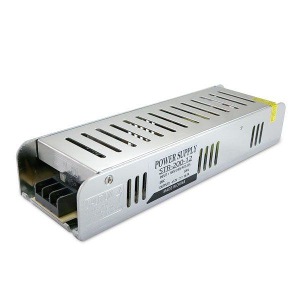 Блок живлення 12В 200Вт 16,5А STR-200 IP20 Slim перфорований 11673